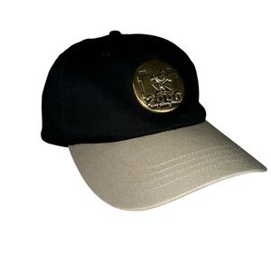 Vintage Walt Disney World 2000 Gold Medallion Black Strapback Mickey Hat Cap